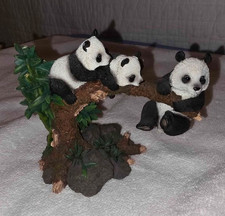 Westland Panda Figurine 3 Pandas on Tree Branch Resin Sculpture Set #2885 picture
