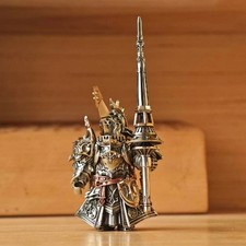 Bastion Knight Bronze Figurine Crusader Lance Metal Collectible Gift for Men picture