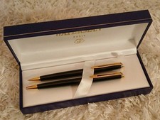 Waterman Paris Black/Gold Tone Ballpoint Pen Pencil Set  picture