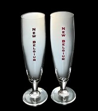 Set Of 2 New Belgium Brewing 9.5” Pilsner Beer Glasses Made In France Excellent picture