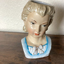 1960’s Queen Elizabeth Wale's Ceramic Woman's Head Vase Bust picture