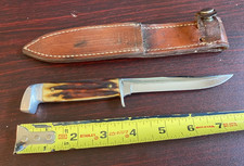 Case XX vintage knife Sambar Deer Stag w/ Sheath fixed blade (1940-1965) picture