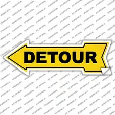 Detour to the Left Novelty Arrow Sticker Decal picture