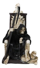 Ebros The Dark Lord Grim Reaper Seated On Skeletons & Skulls Throne Statue picture
