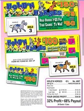 Pull Tab Ticket - Hard Card - Game - Hold'n Horses - 264 ct picture