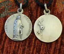 St. Giles Sterling Vintage & New Holy Medal Religious France by Karo-A. Penin picture