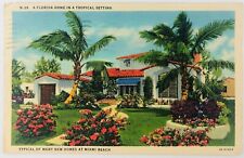 Vintage Miami Beach Florida FL A Typical Florida Home in a Tropical Setting 1941 picture