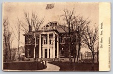 BPOE Elk's Home Reno Nevada American Flag Trees Early Postcard picture