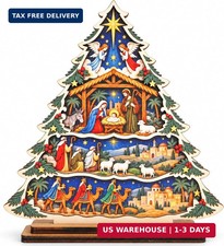 Christmas Nativity Scene Tree, Christian Christmas Tabletop Decor picture