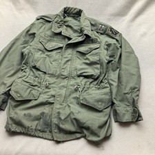1950s OG 107 Coat Mans Field Green Cotton WRS WRT Short Small Distressed Vtg picture