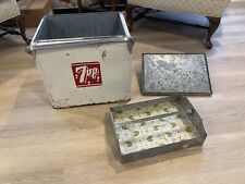 Vintage 1950s  7-Up Picnic Soda Cooler w/ Internal Tray, Original Paint, No Rust picture