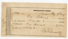 1849 Merchants Bank Providence RI Deposit Receipt $1000 Hamilton & Burnick picture