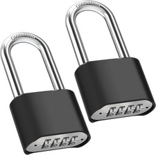 2.5in Long Shackle Combination Lock, 2 Pack Large Outdoor Weatherproof Padlock, picture