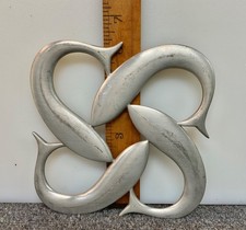 Vintage Fine Pewter NAUTICAL TRIVET Marine Cabin Decor MCM old find gift KT picture
