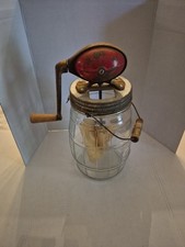 Vintage Dazey Glass Football Butter Churn picture