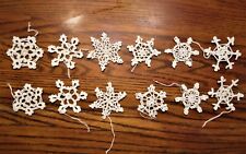 Crochet Lace Snowflakes Christmas Decorations-12 pcs-3
