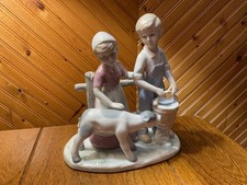 1981 Vintage Porcelain Boy -Girl Cow Figurine / Taiwan  picture