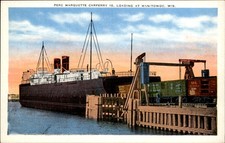Manitowoc WI Pere Marquette Carferry J. Bigel & Sons c1930s-40s Vintage Postcard picture