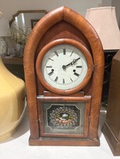 18.5 INCH TALL ROUND GOTHIC BEE HIVE CLOCK  William Johnson 8 DAY TIME STRIKE picture