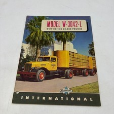 1950's INTERNATIONAL SEMI TRUCK BROCHURE MODEL W-3042-L VTG 30,000 Lbs picture