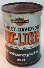 Vintage Harley Davidson Pre-Lux Motorcycle Oil Quart Tin Can. Full. NOS. picture