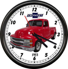 Licensed 1953 Red Chevy Pickup Truck Vintage Chevrolet General Motors Wall Clock picture