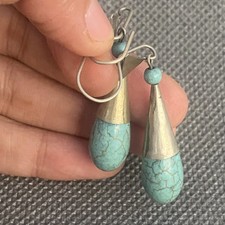 Vintage Silver Tone Moroccan Berber Gypsy Earrings Elegant Ethinc African Jewels picture