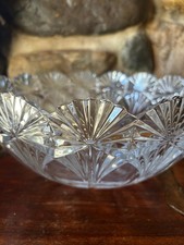 Mikasa Duchess Lead Crystal Centerpiece Bowl  Sawtooth Starburst Czech Luxury picture