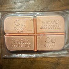 AVDP 1 AVDP oz .999 Fine Copper Segmented 4x 1/4 oz Pieces picture