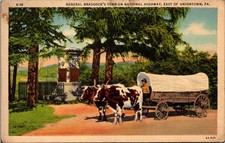 General Braddock's Tomb Natl Hwy East Of Uniontown PA Vintage Postcard TP15-15 picture