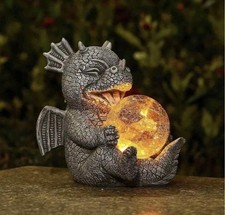 New Garden Dragon Statues - Adorable Baby Resin Dragon Figurine picture