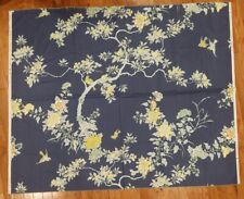Vtg 1975 GP&J Baker Mountain Peony Floral Bird Cotton BLUE Fabric 44x54 England picture