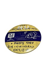 Vintage Adcraft Mfg Co Chicago ADVERTISING PINBACK Home Coming N.U Michigan picture