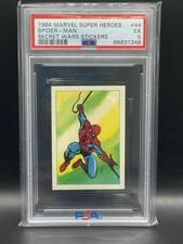 Spiderman 1984 Marvel Super Heroes #44 Secret Wars Stickers - PSA 5 LOW POP 🔥 picture