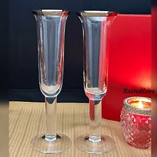 Vintage Champagne Flutes Steven Smyers Neopolitan Platinum Signed - Pair picture