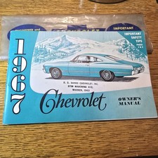 1967 Chevrolet Owners Manual WITH Original Plastic Sleeve Envelope OEM Impala SS picture