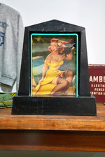 Antique Neon Sign Countertop Art Deco Store Display Picture Frame Marquee VTG picture