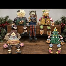 WMG Shelf Sitters Mrs Claus Gingerbread Angel Christmas Tree + Whimsical Cat picture