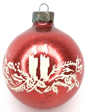 Antique 1940s Shiny Brite Stencil Candle Christmas Ornament With US Of A Cap picture