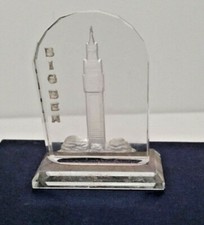 CRYSTALEX hand made Swedish crystal-BIG BEN-paperweight/suncatcher-new picture