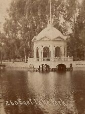 Antique Stereoscope Stereograph Real Photo Card BW Garden City Foto Lake Park picture
