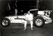 1960s Nighttime Racetrack Photograph Driver On Open Wheel Sprint Car 71 76 picture