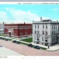 c1920s Grand Junction CO Civic Group YMCA Masonic Post Office Postcard picture