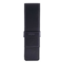 DiLoro Double Pen Case Pouch Holder Two Pens Pencils Genuine Full Grain Leather picture