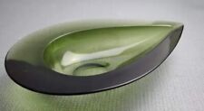 Mid Century Modern Japanese Denji Takeuchi Sasaki green Art glass Console bowl picture
