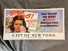 1950's NYC Subway / Bus Ad American Education Children Anti Discrimination picture