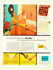 1955 MONSANTO Con-Tact Paper Decorating Plastic Vinyl Film Vintage Print Ad picture