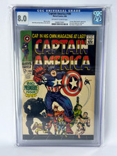 Marvel 1968 CAPTAIN AMERICA No. 100 CGC 8.0 OWW / 1st Issue Black Panther Appear picture