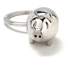 Cute Silver Pig Keychain | Mini Piggy Charm for Animal Lovers, Farmers, or Pig picture