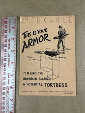 WWII Era The Foxhole This Is Your Armor Booklet Named To LT picture